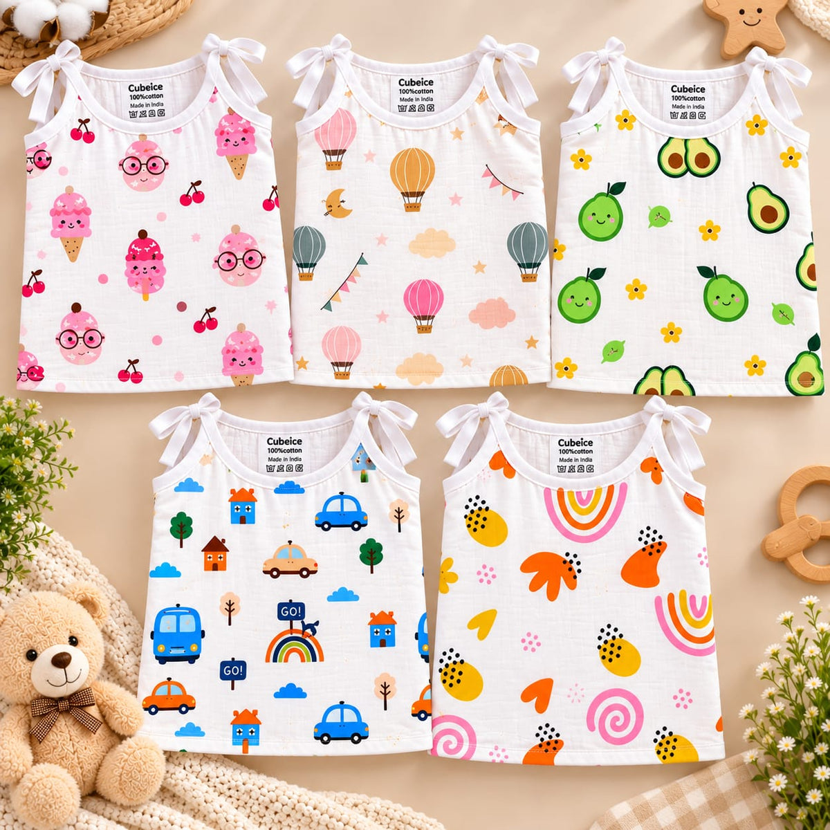 New Born Baby Muslin Knot Jablas – Pack of 5
